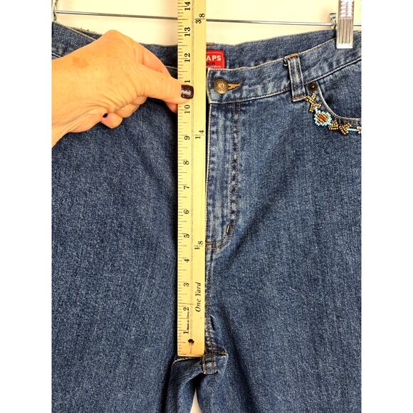 CHAPS Ralph Lauren Denim Size 14 Blue Jeans With Beading Boot Cut # 777 - Picture 4 of 9